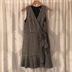 Gingham wrap dress